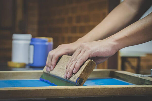 Person Performing a Screen Print